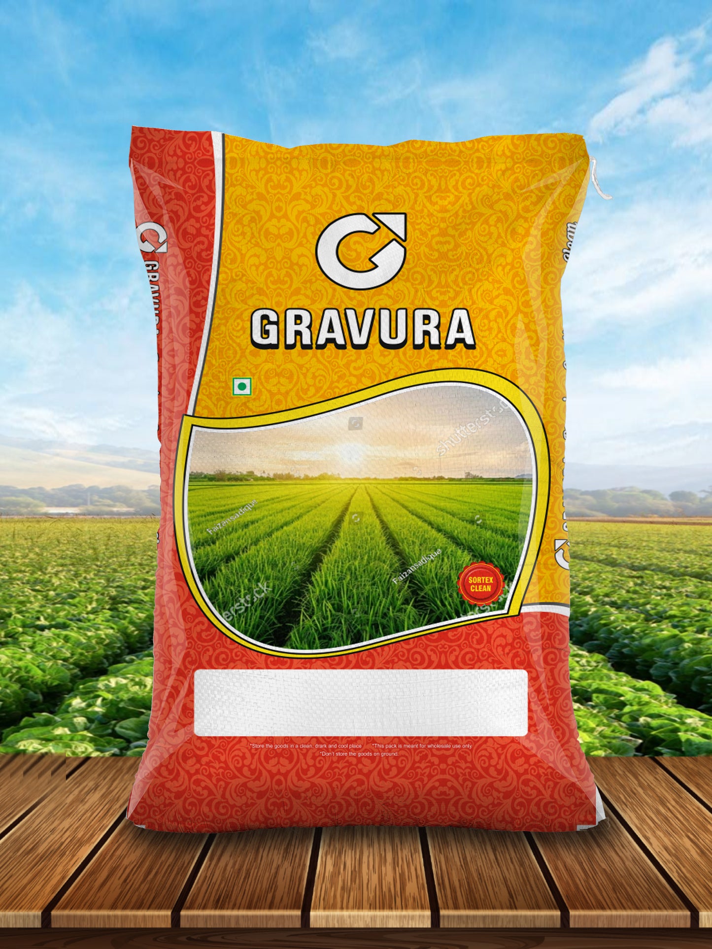 GR40 - Premium Sortex Clean Agro Product Pouch Packaging Design