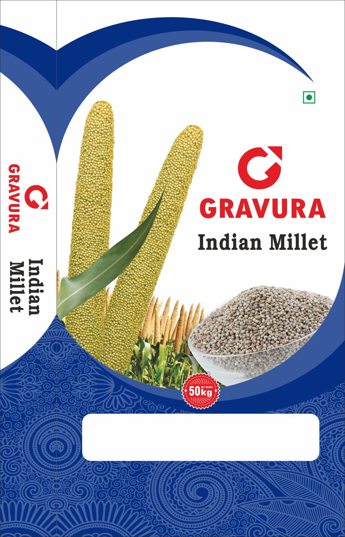 GR56 – Premium Bajra (Indian Millet) BOPP Bag Packaging Design Template – Editable & Print-Ready