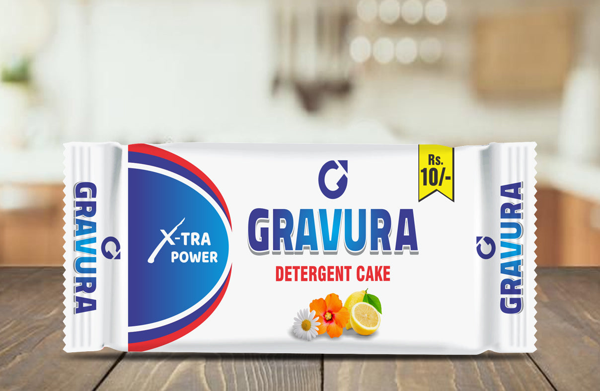 GR49 - "X-TRA Power" Detergent Cake Packaging Design Template with Floral Citrus Accents