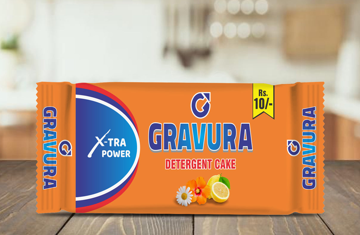 GR49 - "X-TRA Power" Detergent Cake Packaging Design Template with Floral Citrus Accents