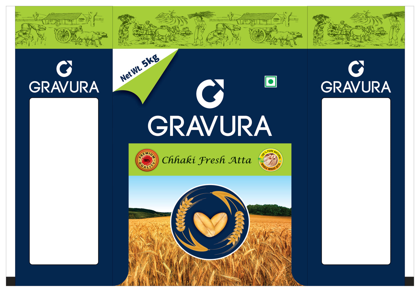 GR-5-Chakki Fresh Atta Pouch Design – Heritage-Inspired Farm-Fresh