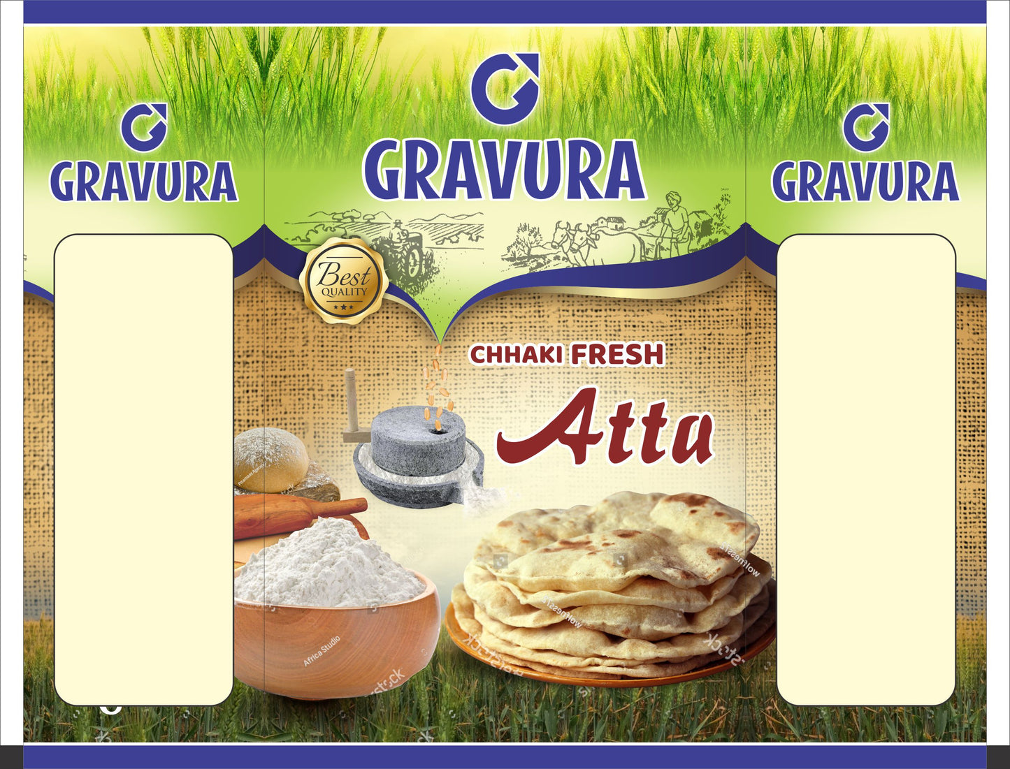 GR109 - Wholesome Pouch Packaging Design for Wheat Flour/Atta