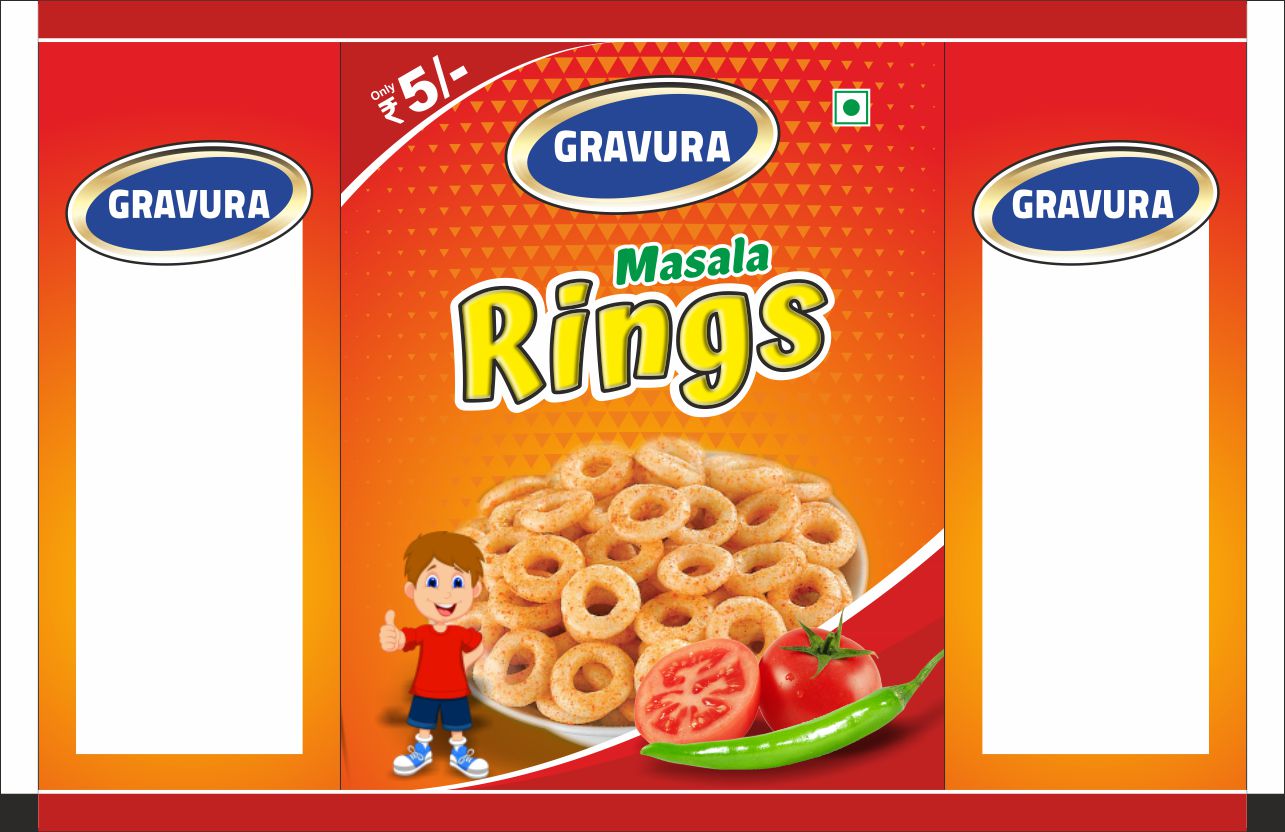 GR-10 - Masala Rings Packaging – Bold & Kid-Friendly Pouch Design for Spicy Snacks