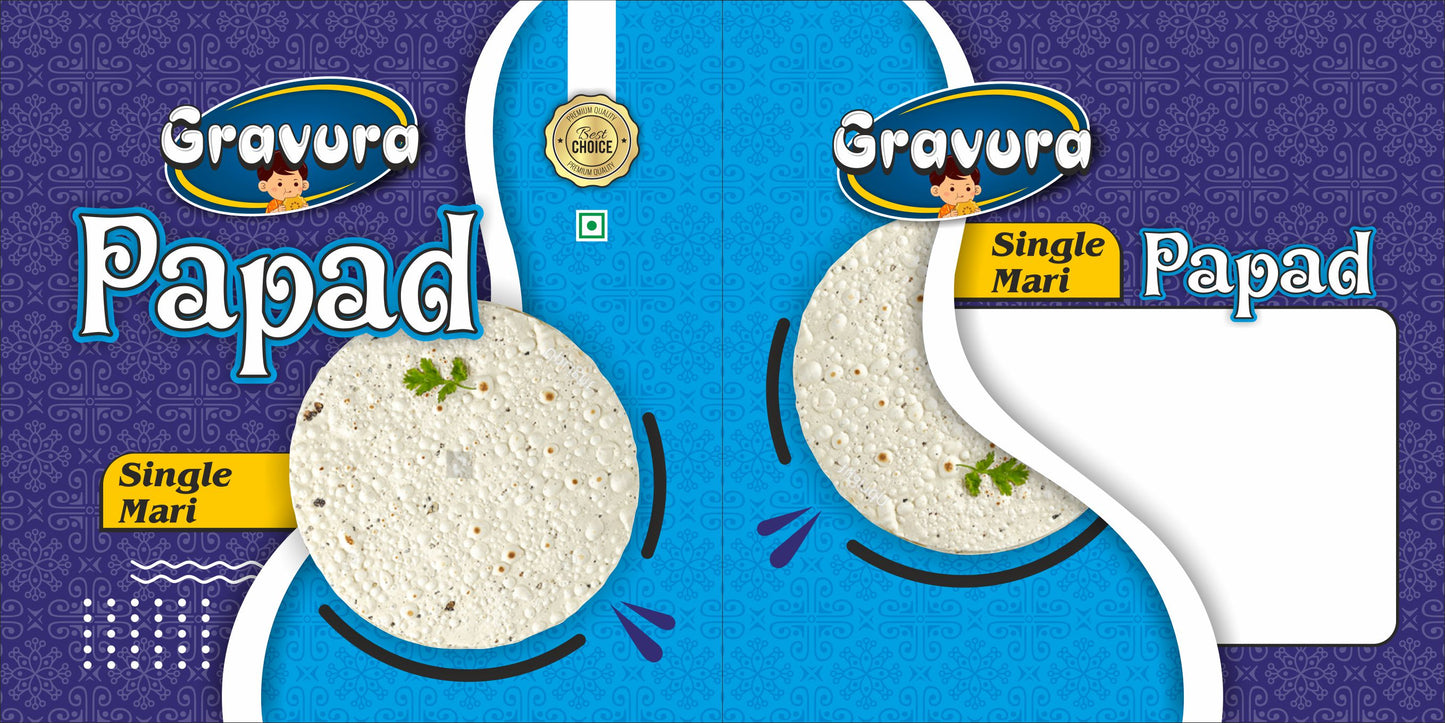 GR72 - Bold Papad Pouch Packaging Design Template – All Varieties of Papad