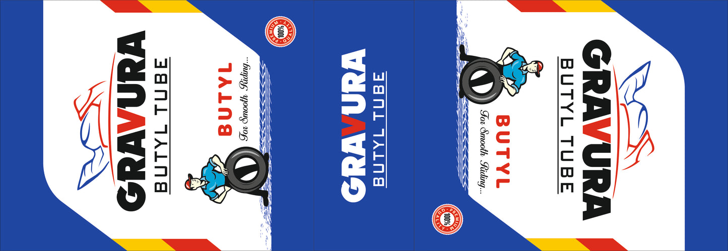 GR-28 - Classic Rider-Themed Butyl Tube Packaging Design – Clean, Trustworthy & Retro-Inspired