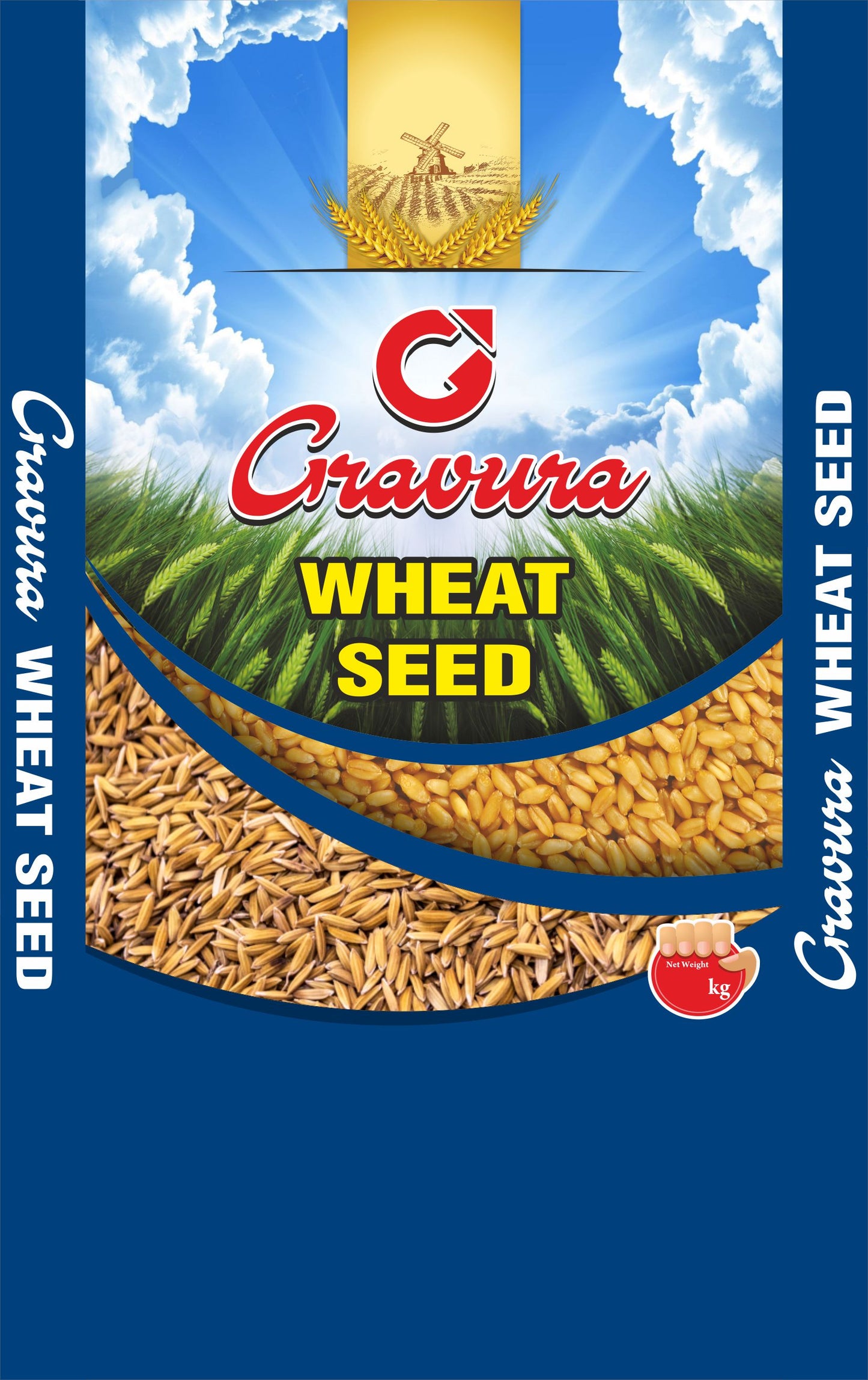 GR98 - Elegant Wheat & Barley Seeds Packaging Design Template