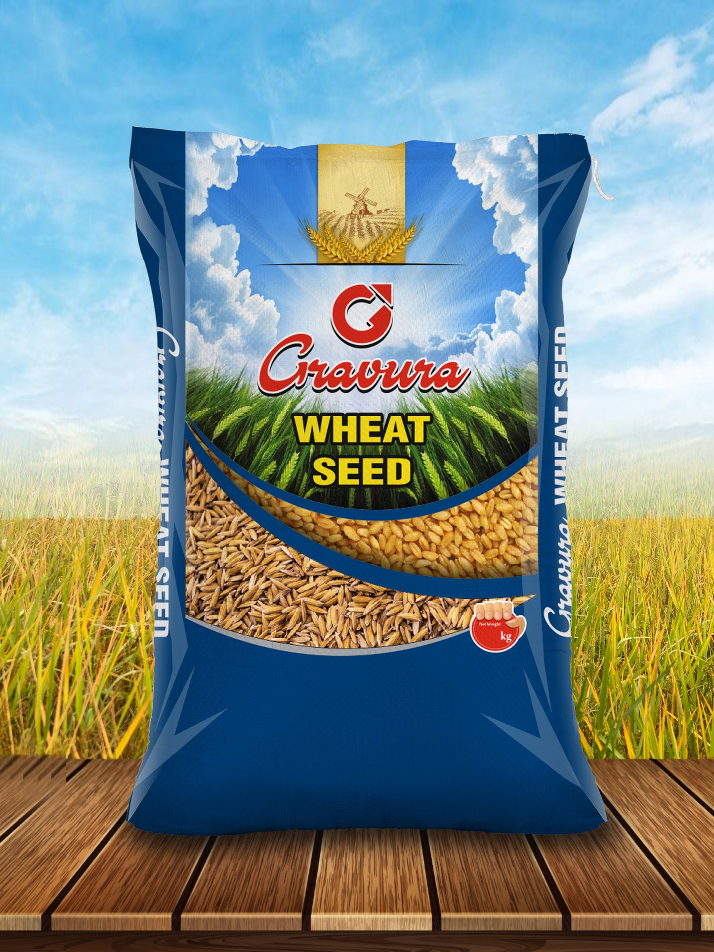GR98 - Elegant Wheat & Barley Seeds Packaging Design Template
