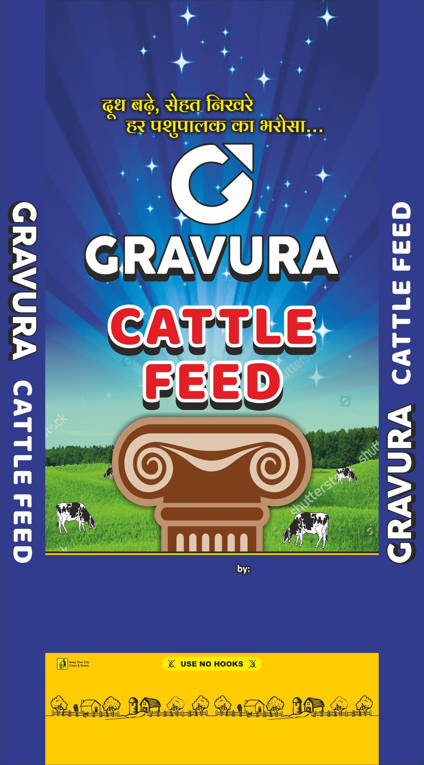 GR130 - Premium Cattle Feed Packaging Design Template