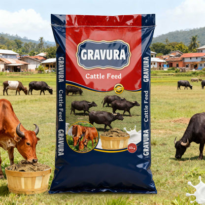 GR226 - Bold Red Cattle Feed Packaging Design Template