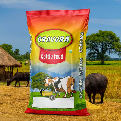 GR227 - Bright Gradient Cattle Feed Packaging Design Template