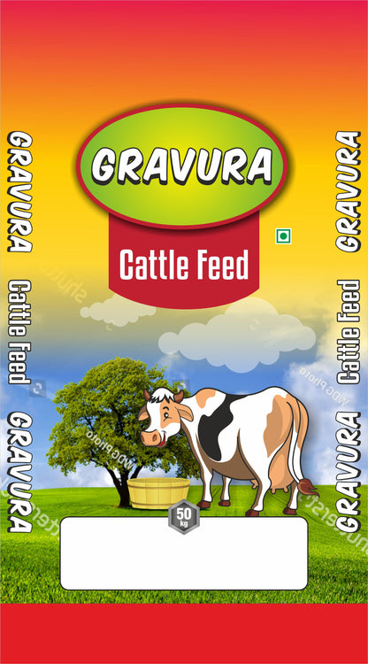 GR227 - Bright Gradient Cattle Feed Packaging Design Template