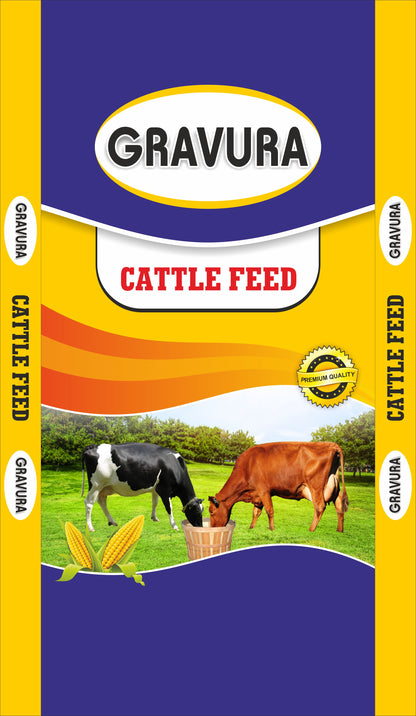 GR228 - Modern Blue Cattle Feed Packaging Design Template