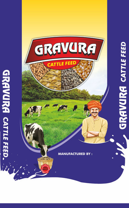 GR230 - Professional Blue Cattle Feed Packaging Design Template