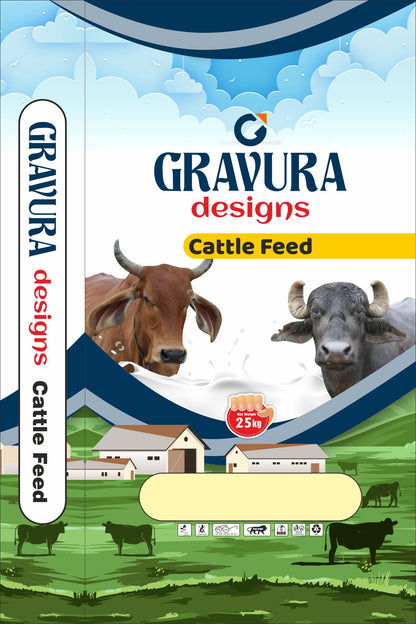 GR41 - Robust Cattle Feed Pouch Packaging Design Template