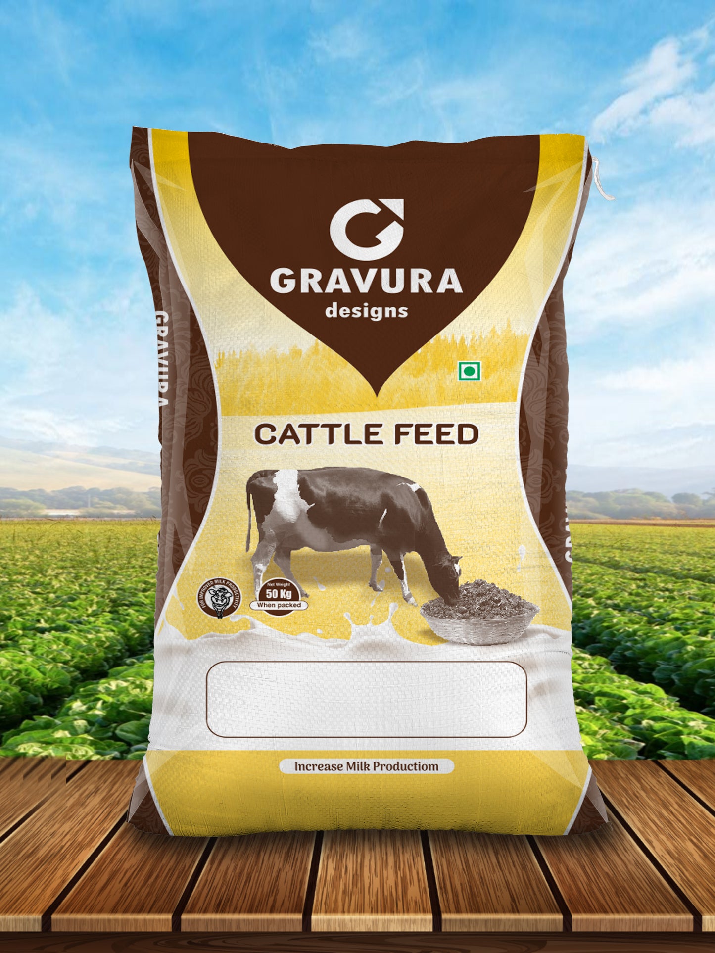 GR43 - Premium Dairy Cattle Feed Pouch Design for Milk Production