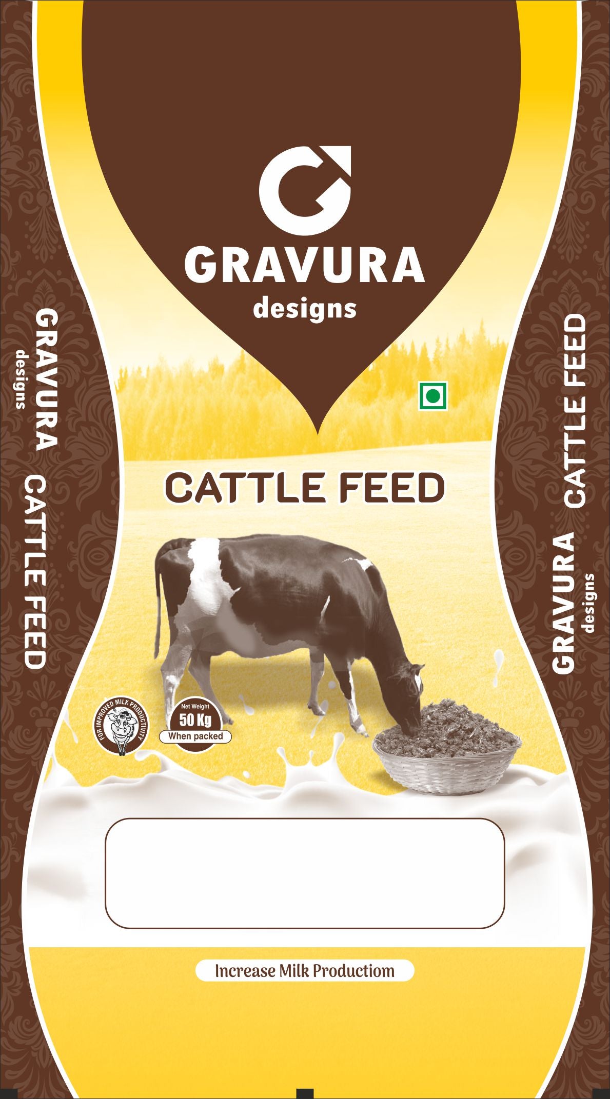GR43 - Premium Dairy Cattle Feed Pouch Design for Milk Production