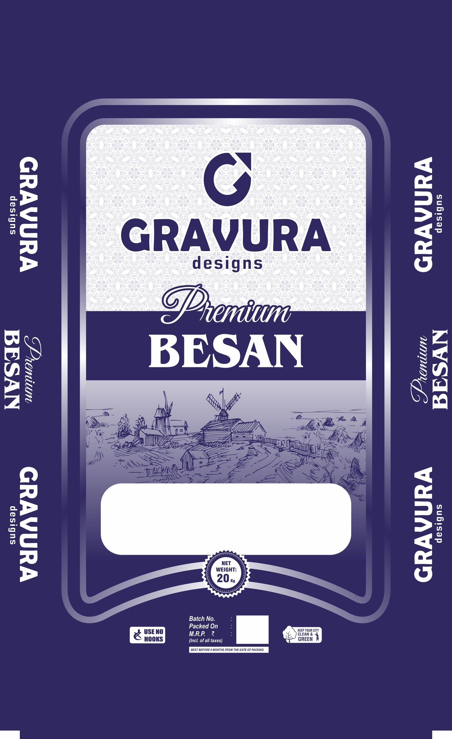 GR131 - Premium Besan Flour Packaging Pouch Design