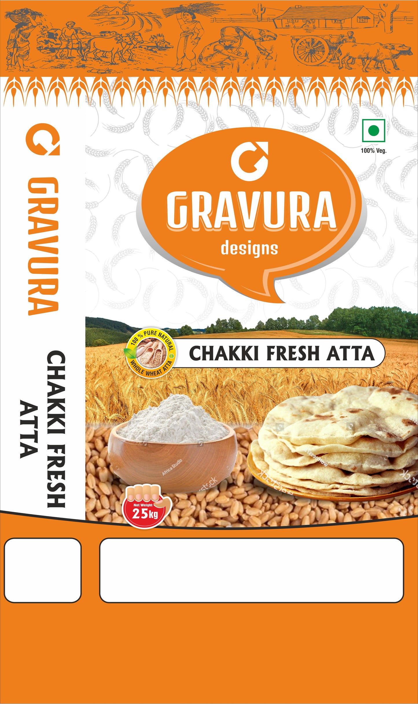 GR132 - Chakki Fresh Atta Flour Packaging Design
