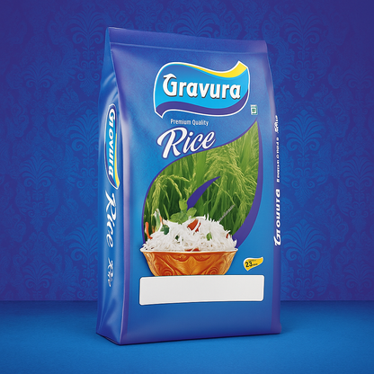 GR231 - Elegant Blue Rice Packaging Design Template