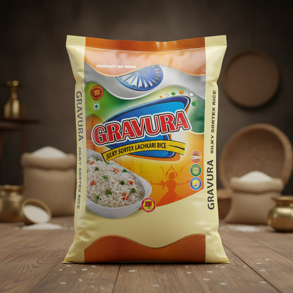 GR232 - Vibrant Indian Rice Packaging Design Template