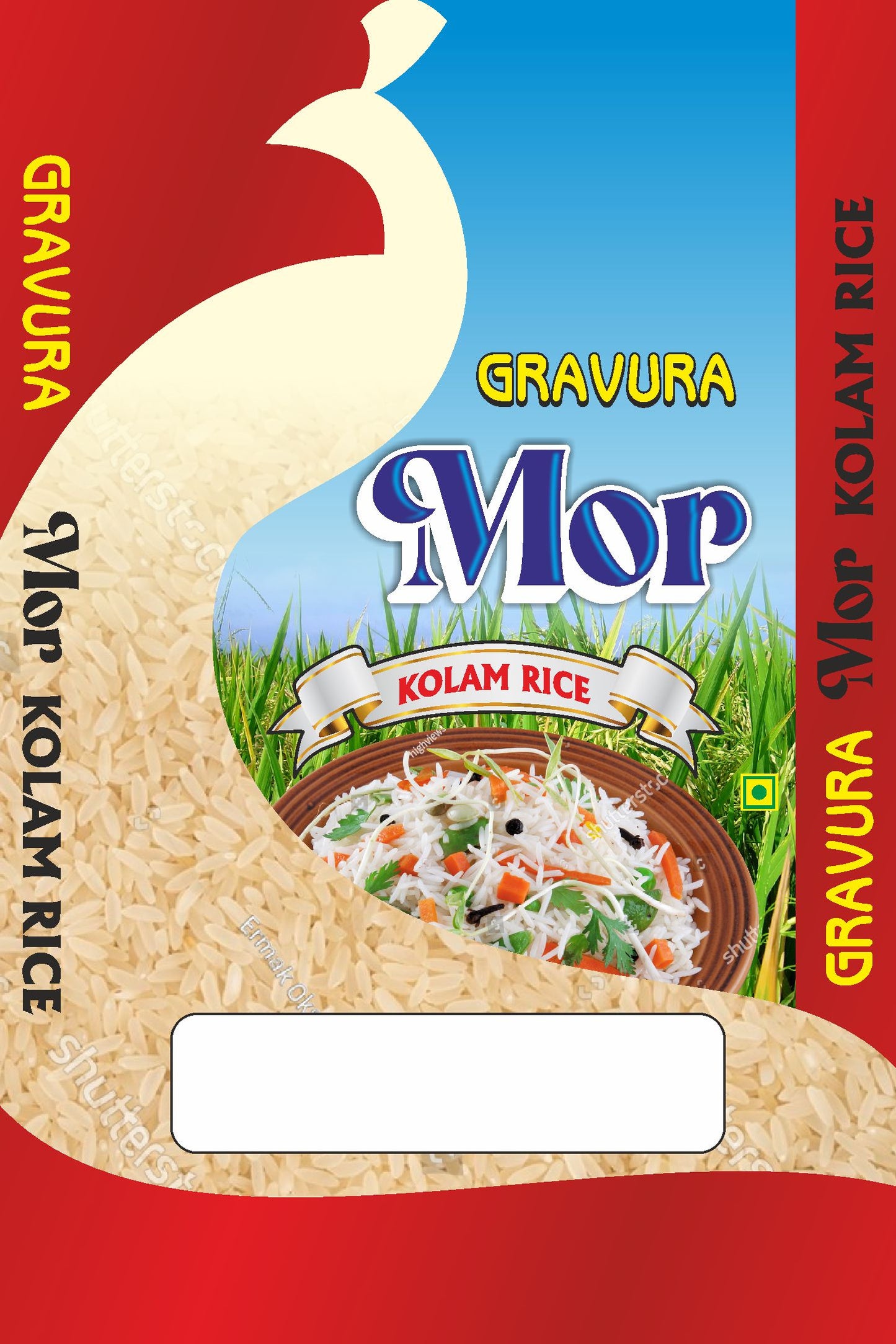 GR235 - Elegant Kolam Rice Packaging Design Template