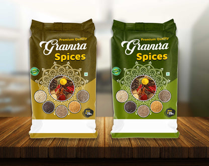 GR61 - Premium Assorted Spices BOPP Bag Packaging Design with changeable colour of background