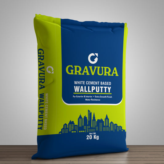 GR55 - Premium White Cement Wall Putty BOPP Bag Packaging Design – Editable & Bold for Construction