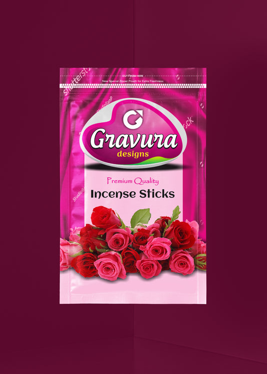 GR35 - Elegant Floral Incense Sticks Packaging Design - Print-Ready Template