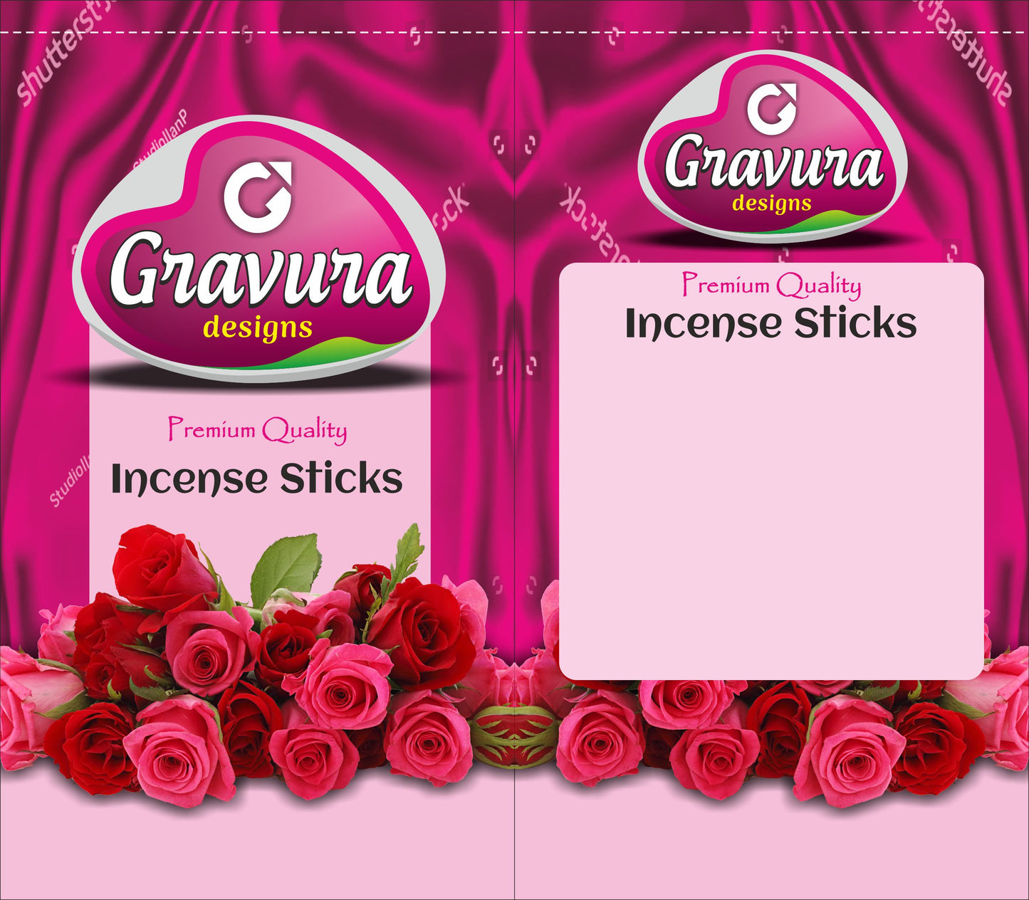 GR35 - Elegant Floral Incense Sticks Packaging Design - Print-Ready Template