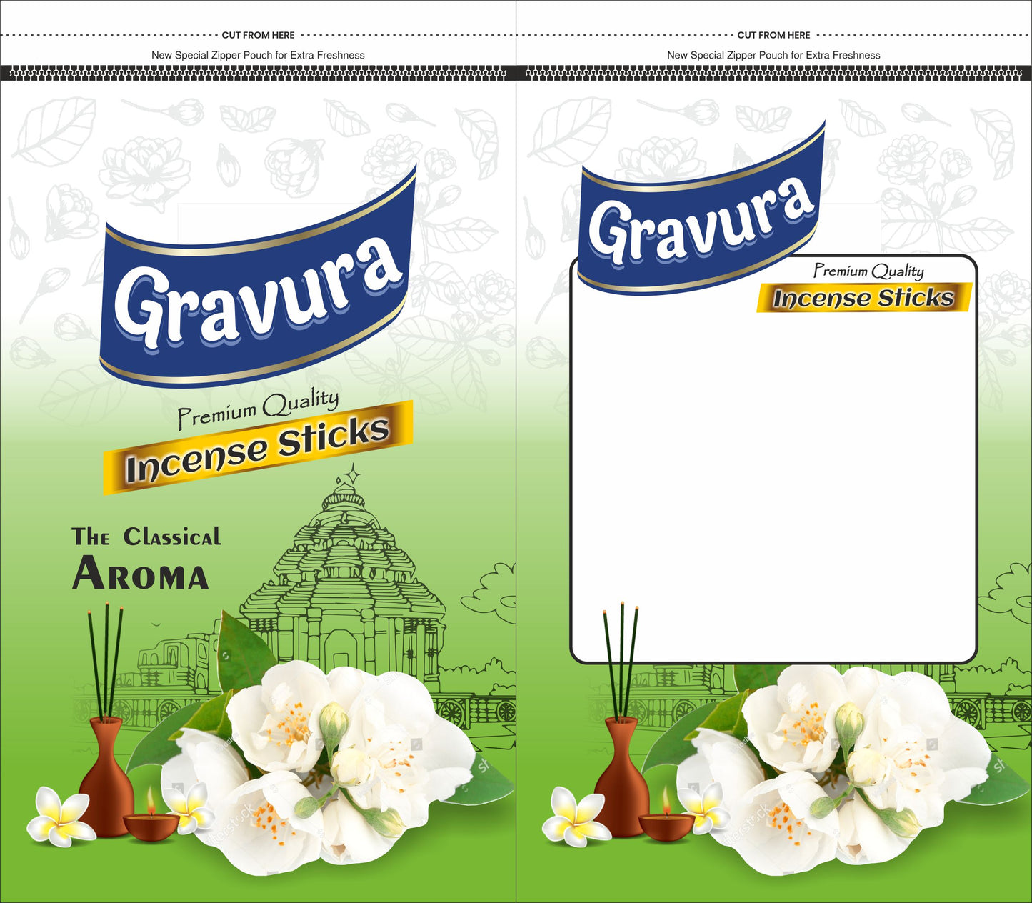 GR37 – Elegant Floral Incense Stick Pouch Design Template