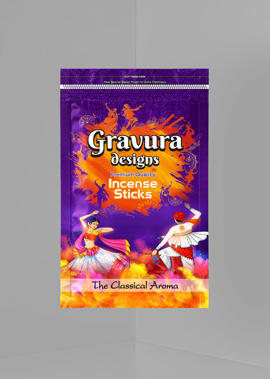 GR38 - Vibrant Cultural Incense Stick Pouch Packaging Design