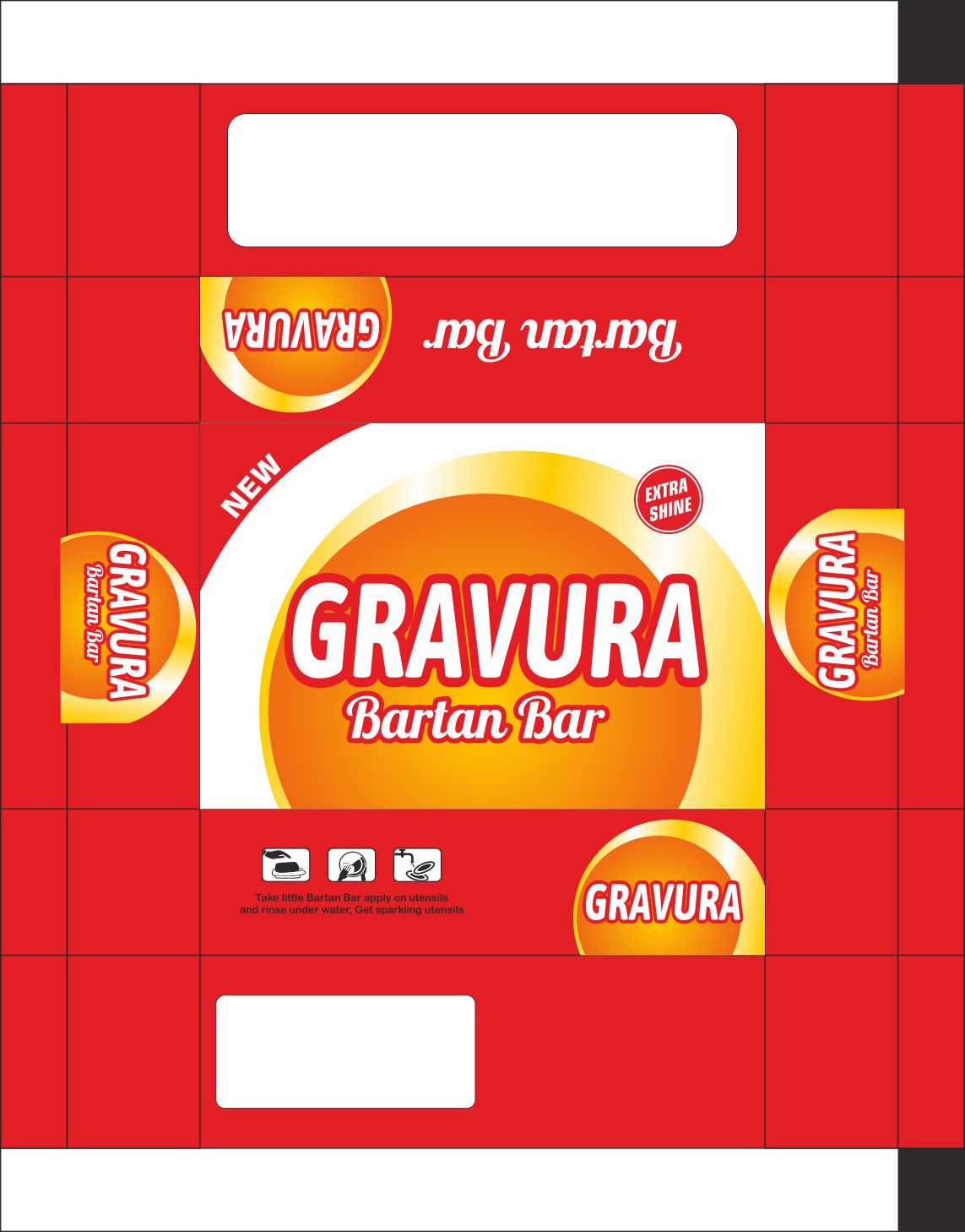GR169-Bold Red Detergent Bar Wrap Design