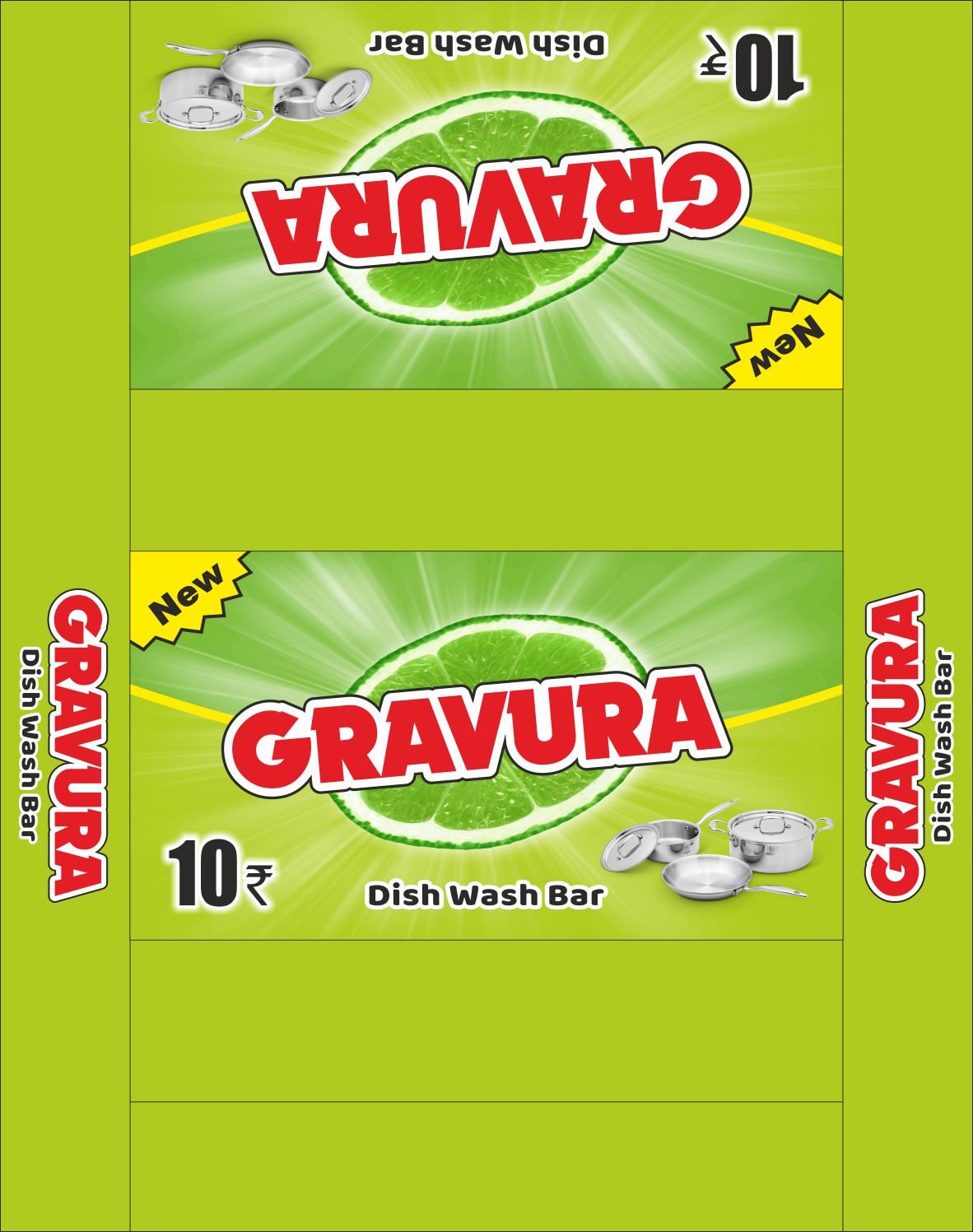GR171-Lime-Themed Dish Wash Bar Wrap Design