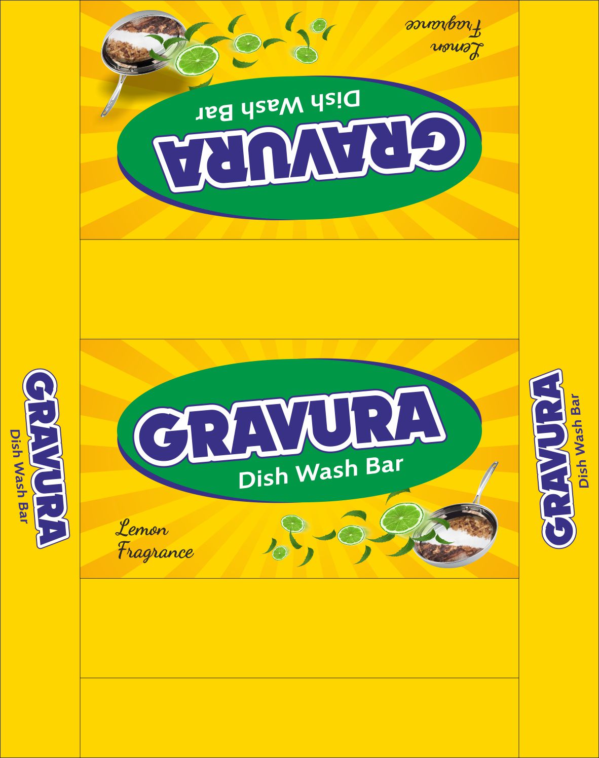 GR172- Yellow Dish Wash Bar Wrap Design Template