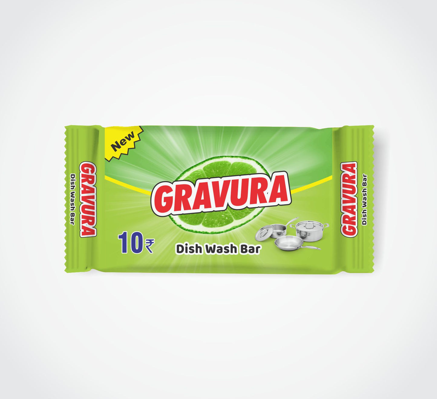 GR39 - Zesty Lemon Dish Wash Bar Packaging Design Template