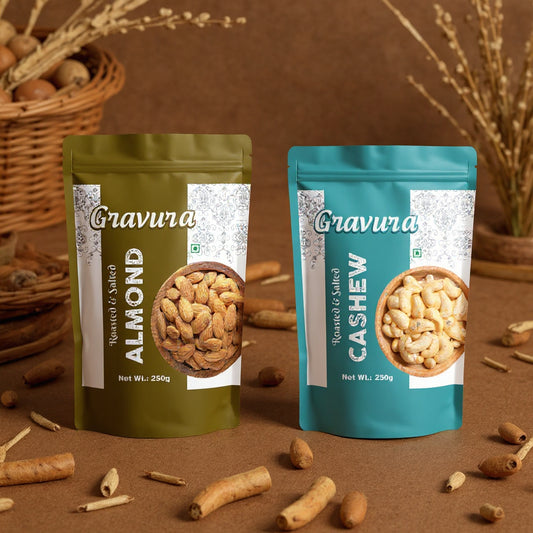 GR106 - Vintage-Inspired Pouch Packaging Design for Roasted & Salted Cashews