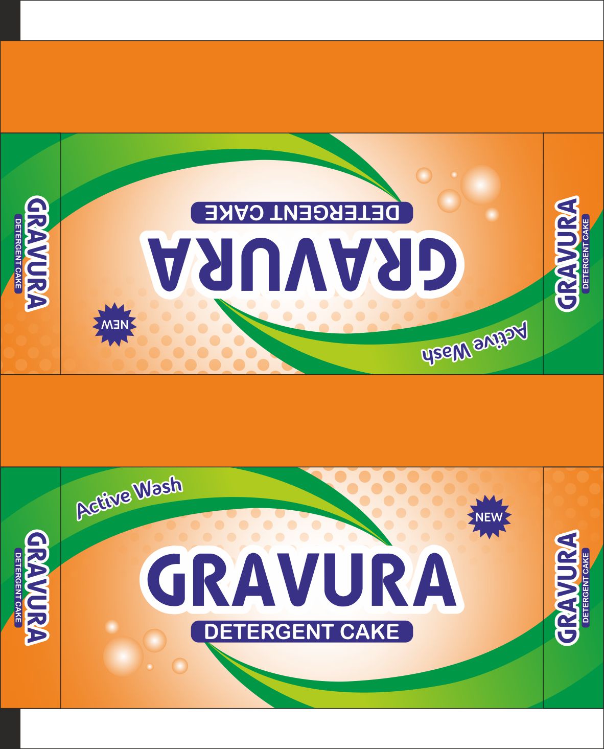 GR160-Orange Green Detergent Cake Paper Wrap Design