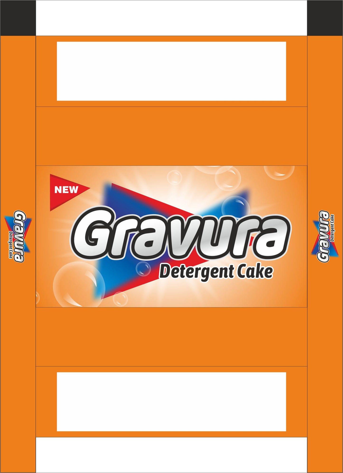 GR167-Orange Blue Detergent Cake Wrap Design Template