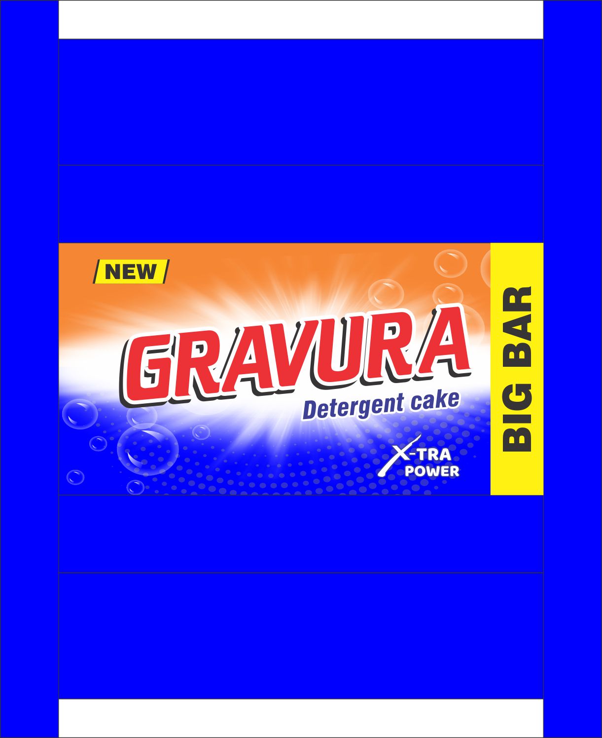 GR50 - "BIG BAR" Detergent Cake Packaging Design with Power Burst Effect