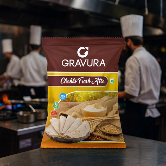 GR196- Whole Wheat Chakki Atta Pouch Packaging Design