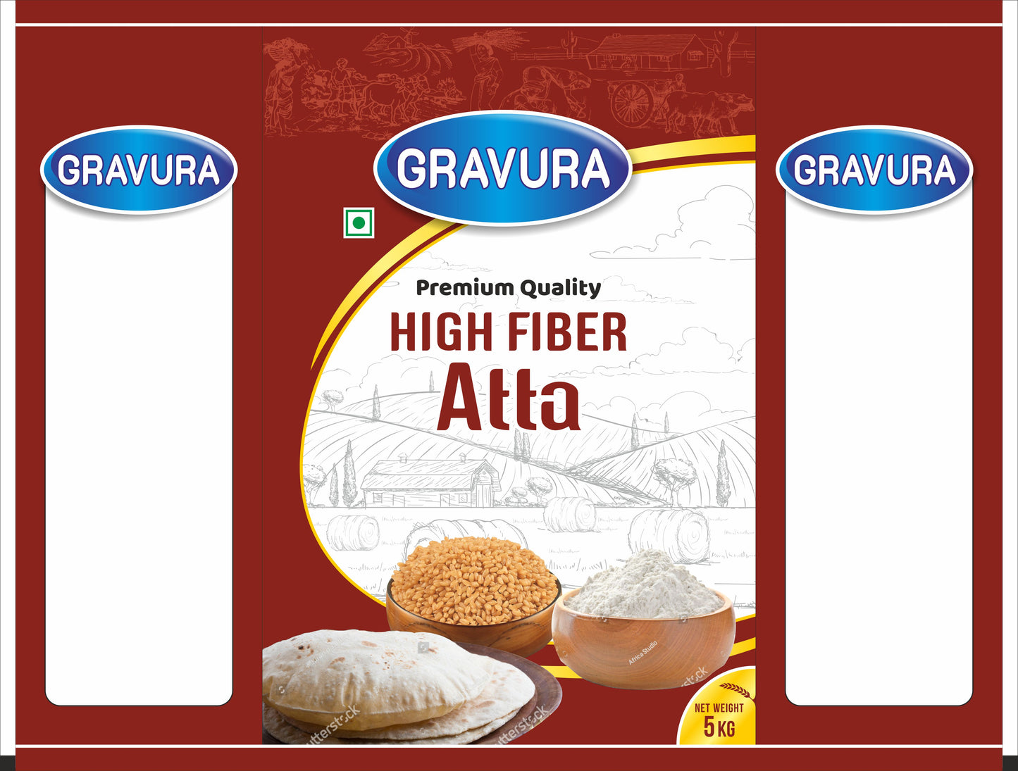 GR210 - High Fiber Atta Pouch Packaging Design