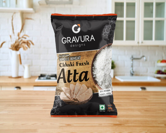 GR-9 - Chakki Fresh Whole Wheat Atta Packaging – Rustic-Inspired Design
