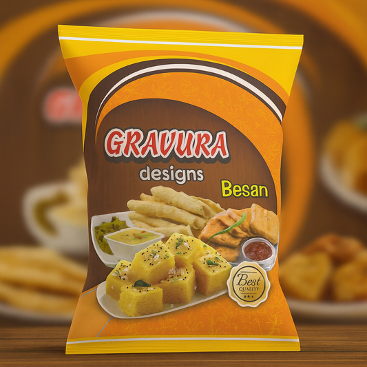 GR146 - Vibrant Besan Flour Packaging Pouch Design