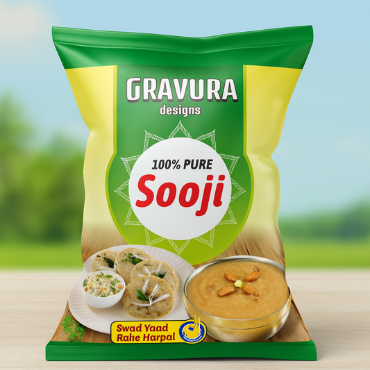 GR147 - Premium Sooji Flour Packaging Pouch Design
