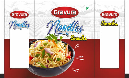 GR158-Classic Red Noodles Snack Pouch Design