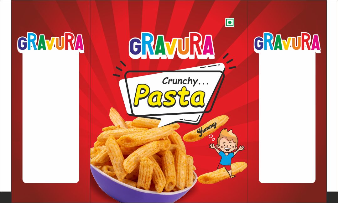 GR154-Bold Red Pasta Snack Pouch Template