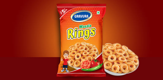 GR-10 - Masala Rings Packaging – Bold & Kid-Friendly Pouch Design for Spicy Snacks