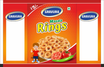GR-10 - Masala Rings Packaging – Bold & Kid-Friendly Pouch Design for Spicy Snacks
