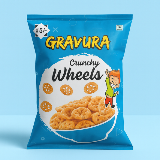 GR153-Bright Blue Wheels Snack Pouch Design