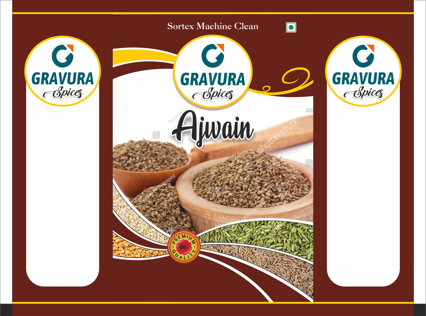 GR116 - Premium Pouch Packaging Design for Ajwain Spices